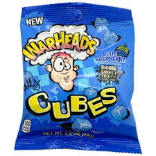 WARHEADS CUBES NEWER SOUR FRUITY CHEWY CANDY 5 OZ WARHEADS
