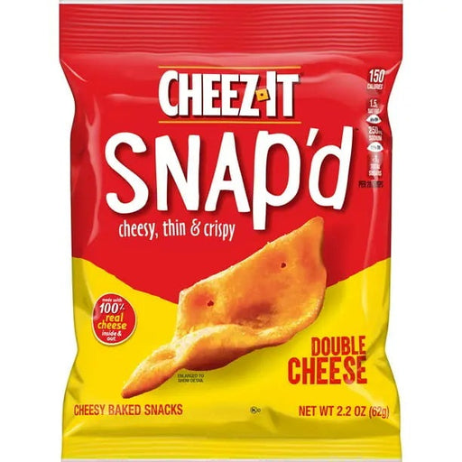 CHEEZ IT SNAP'D DOUBLE CHEESE 0.75 OZ- Cheesy, thin, and crispy snack for cheesy flavor lovers.