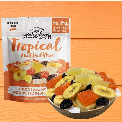 NATURE'S GARDEN TROPICAL FRUIT TRAIL MIX 4 OZ NATURE'S GARDEN