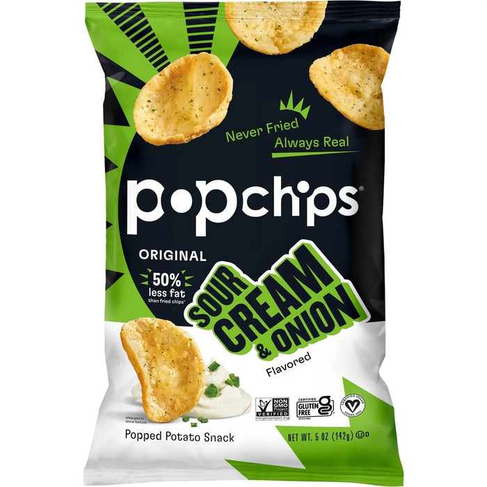 POPCHIPS SOUR CREAM & ONION 50% LESS FAT POPCHIPS