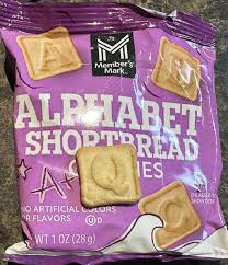 MEMBER'S MARK ALPHABET SHORTBREAD  COOKIES 1 OZ MEMBER'S MARK