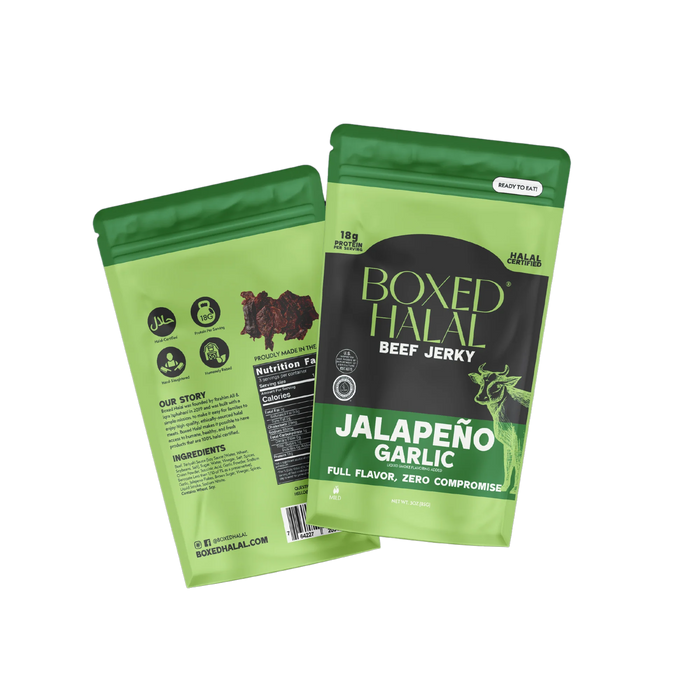 BOXED HALAL BEEF JERKY JALAPENO GARLIC 3 OZ BOXED HALAL