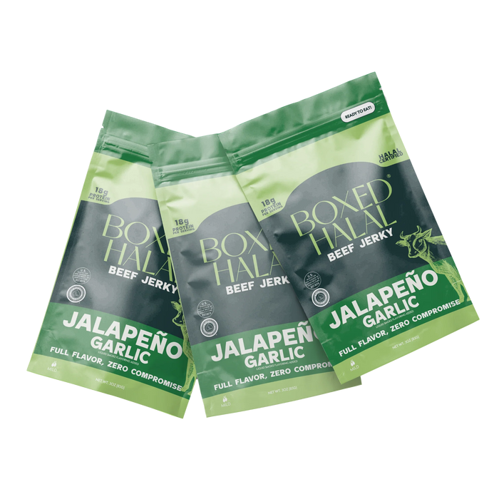 BOXED HALAL BEEF JERKY JALAPENO GARLIC 3 OZ BOXED HALAL