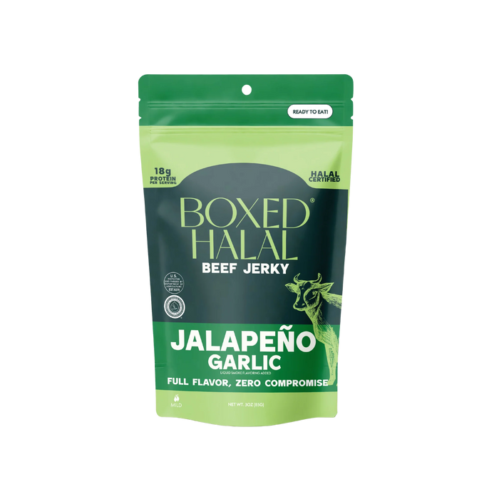 BOXED HALAL BEEF JERKY JALAPENO GARLIC 3 OZ BOXED HALAL