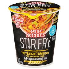 CUP NOODLES STIIR FRY FIERY KOREAN CHICKEN BEEF 2.96 OZ NISSIN