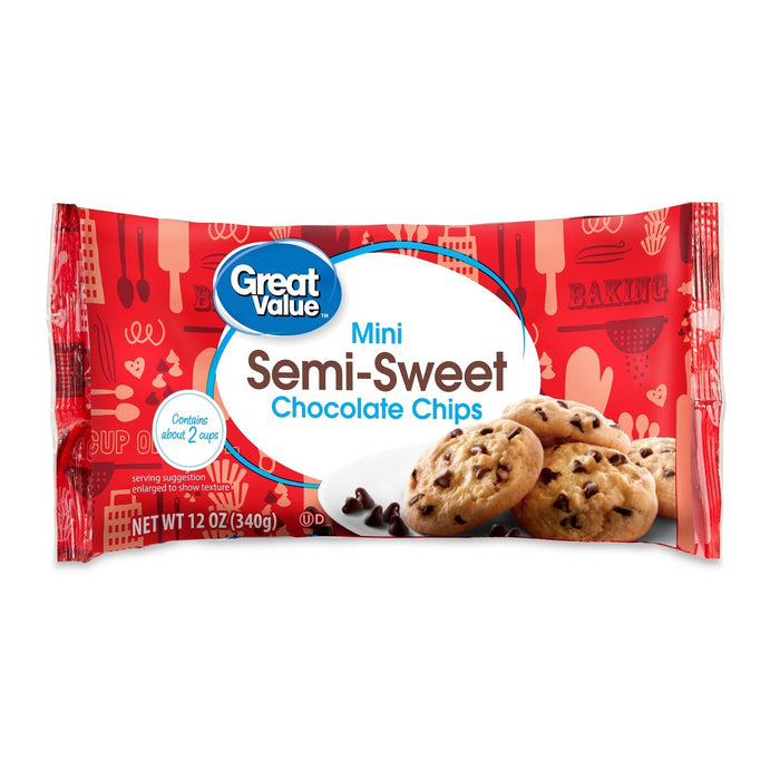 GREAT VALUE MINI SEMI SWEET CHOCOLATE CHIPS GREAT VALUE