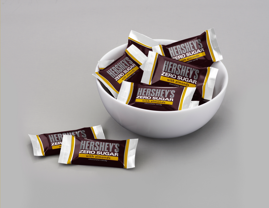 HERSEY'S ZERO SUGAR CHOCOLATE CANDY WITH ALMOND 5,1 OZ HERSHEY'S