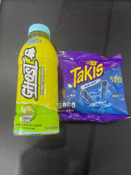 GHOST LEMON LIME + TAKIS BLUE HEAT 1 OZ PROMO