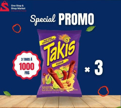 3 TAKIS FUEGO 1 OZ A  1000 F PROMO