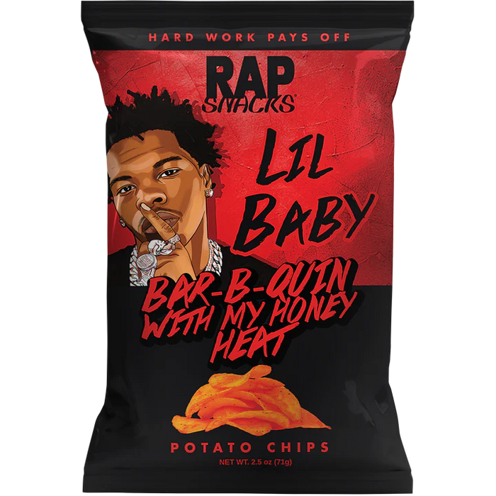 RAP SNACK LIL BABY BARB-B-QUIN WITH MY NONEY HEAT CHIPS 2.5 OZ RAP SNACK