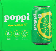 POPPI PREBIOTIC LEMON LIME 12 OZ POPPI