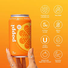 POPPI PREBIOTIC SODA ORANGE 12 OZ POPPI