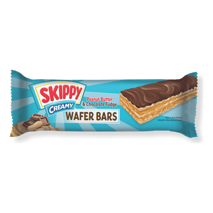 SKIPPY CREAMY WAFER BARS PEANUT BUTTER & CHOCOLATE FUDGE SKIPPY