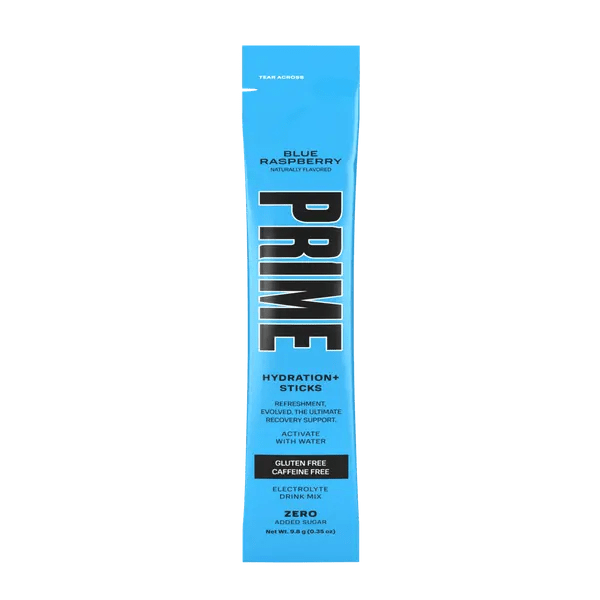 PRIME BLUE RASPBERRY HYDRATION DRINKS STICKS PRIME