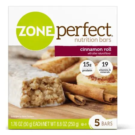 ZONEPERFECT PROTEIN BARS 19 VITAMINS & MINERALS 15- Nutrient-packed protein bars enriched with vitamins and minerals.