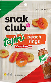 SNAK CLUB TAJIN PEACH RING CHILI & LIME 2.5 OZ TAJIN