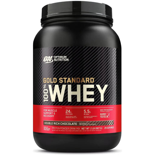 GOLD STANDARD 100% WHEY DOUBLE RICH CHOCOLATE  28 SERVINGS OPTIMUM NUTRITION