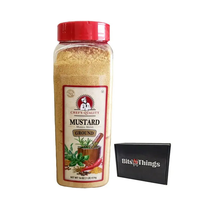 CHEF'S QUALITY MUSTARD GROUND 16 OZ- Ground mustard for adding a spicy and tangy flavor to recipes.