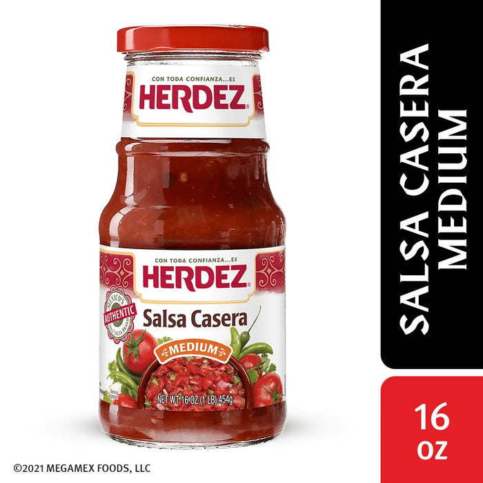 HERDEZ SALSA CASERA MEDIUM - A medium heat salsa with a fresh, homemade taste.