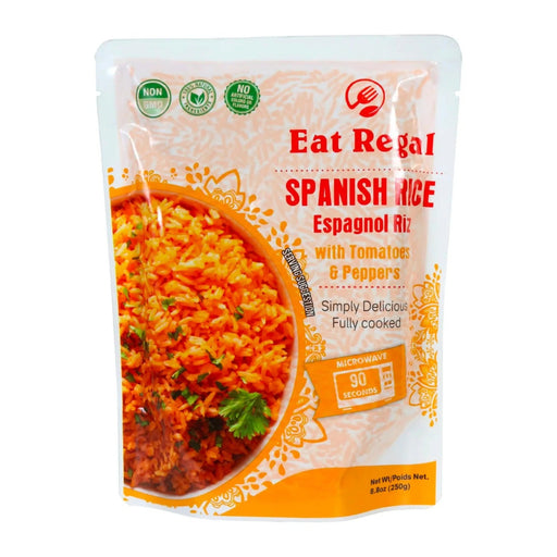 EAT REGAL SPANISH RICE WITH TOMATOES &PEPPERS 8.8 OZ- Single serving size of spaghetti for convenient meal prep.