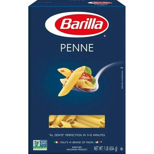 BARILLA PENNE 454g- Classic pasta shape, perfect for various Italian dishes.