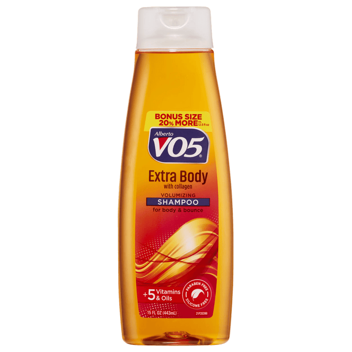 VO5 EXTRA BODY  SHAMPOO 18 FL - Strawberry-scented shampoo for a sweet start to your day.