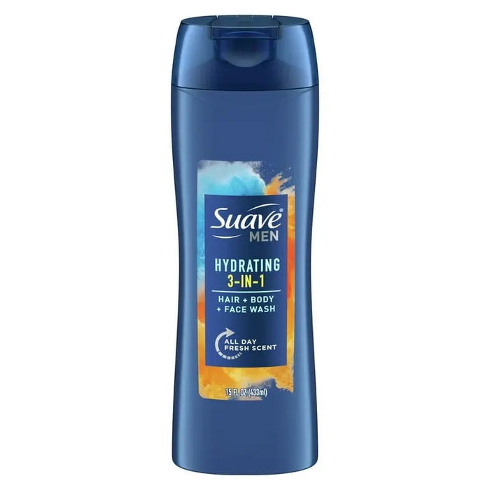 SUAVE MEN HYDRATING 15 FL- Hydrating body wash for men, providing moisture and freshness.