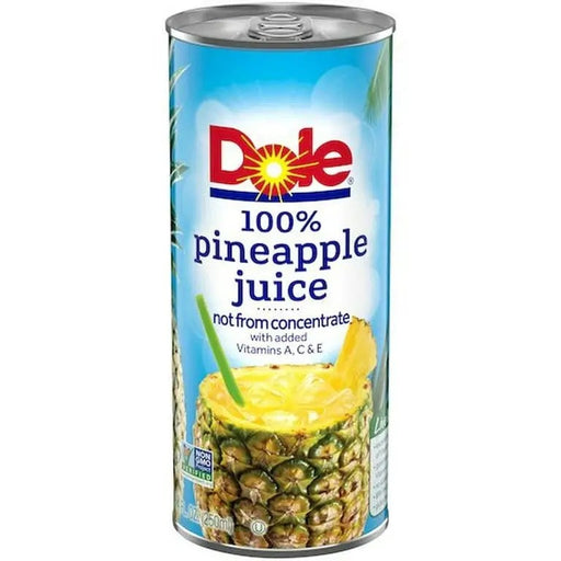 DOLE 100% PINEAPPLE 8.4 FL- Bright and natural pineapple juice for a tropical taste sensation.