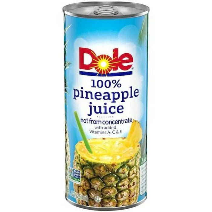 DOLE 100% PINEAPPLE 8.4 FL- Bright and natural pineapple juice for a tropical taste sensation.