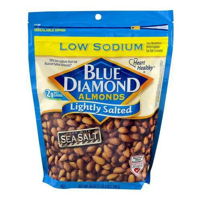 BLUE DIAMOND LIGHTLY SALTED- Lightly salted almonds, a healthier snack choice.