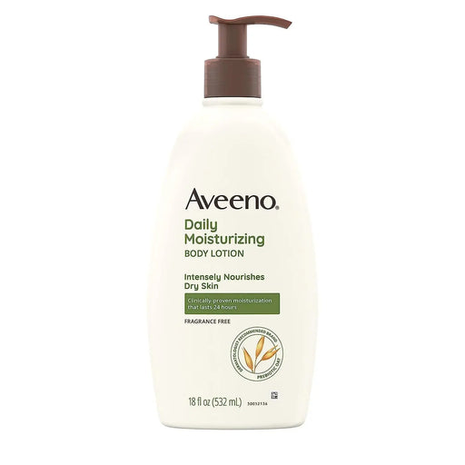 AVEENO DAILY MOISTURIZING BODY LOTION 18 FL- Moisturizing lotion for daily skin health and hydration.