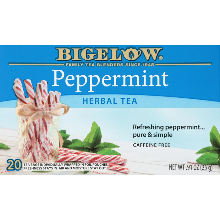 BIGELOW PEPPERMINT HERBAL TEA- Refreshing and invigorating peppermint tea for a clear mind.