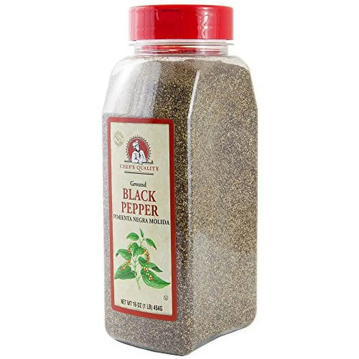  CHEF'S QUALITY BLACK PEPPER 16 0Z- Essential spice, adding warmth and depth to dishes.