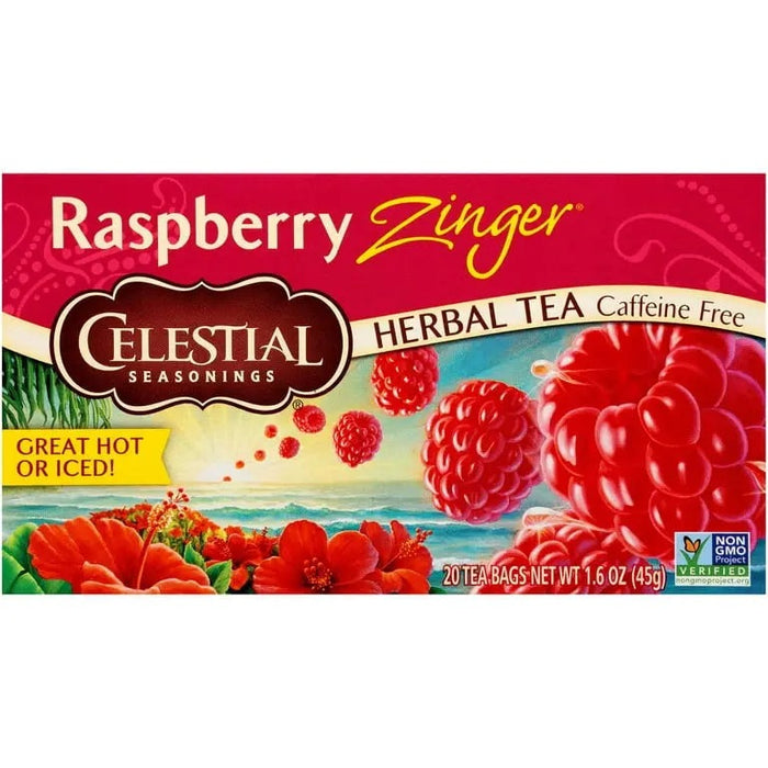 CELESTIAL RASPBERRY ZINGER 20 TEA BAGS