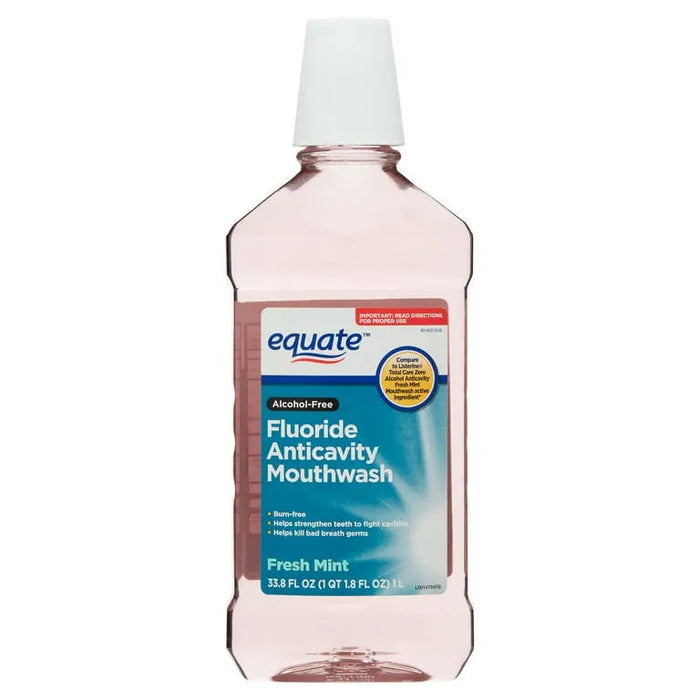 EQUATE FLUORIDE ANTICAVITY MOUTHWASH FRESH MINT 33.8 FL