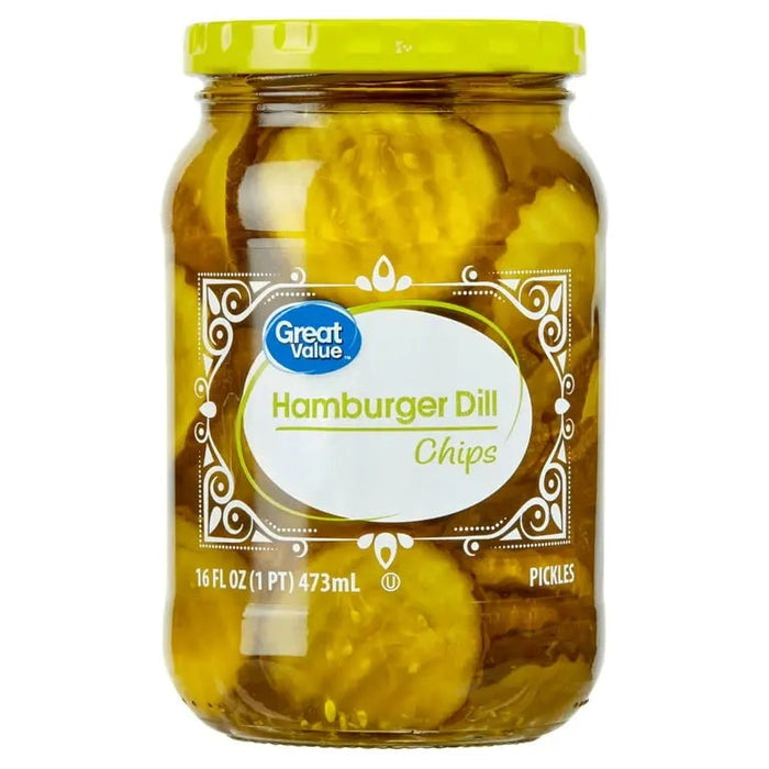 GREAT VALUE HAMBURGER DILL CHIPS 16 FL