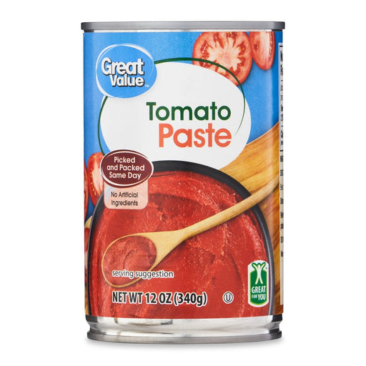 GREAT VALUETOMATO PASTE 12 OZ- Concentrated tomato paste for cooking and sauce-making.