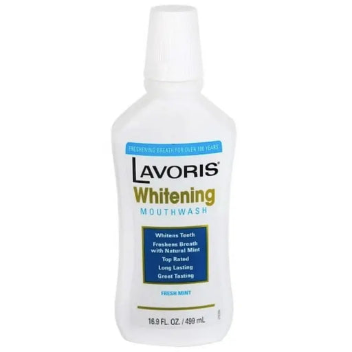 LAVORIS WHITENING MOUTHWASH FRESH MINT 16.9FL- Classic mouthwash for fresh breath and dental hygiene.