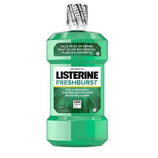 LISTERINE FRESHBURST ANTISEPTIC MOUTHWASH MINT 1 L- Antiseptic mint mouthwash for comprehensive oral hygiene.