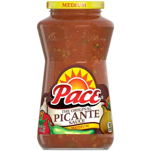 PACE PICANTE SAUCE 16 OZ- Savory sauce adding a spicy kick to meals.