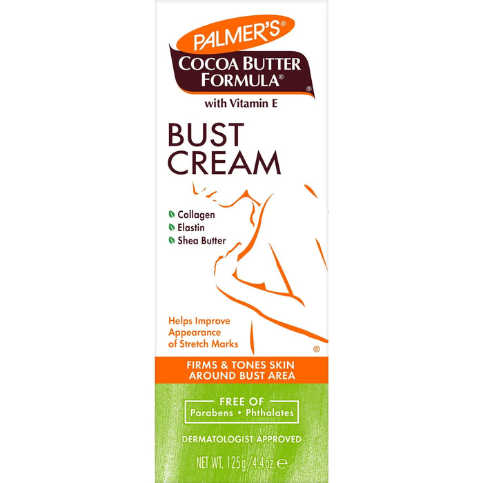 PALMERS COCOA BUTTER FORMULA BUST CREAM 125g- Silky body oil for ultimate skin moisturization and glow.