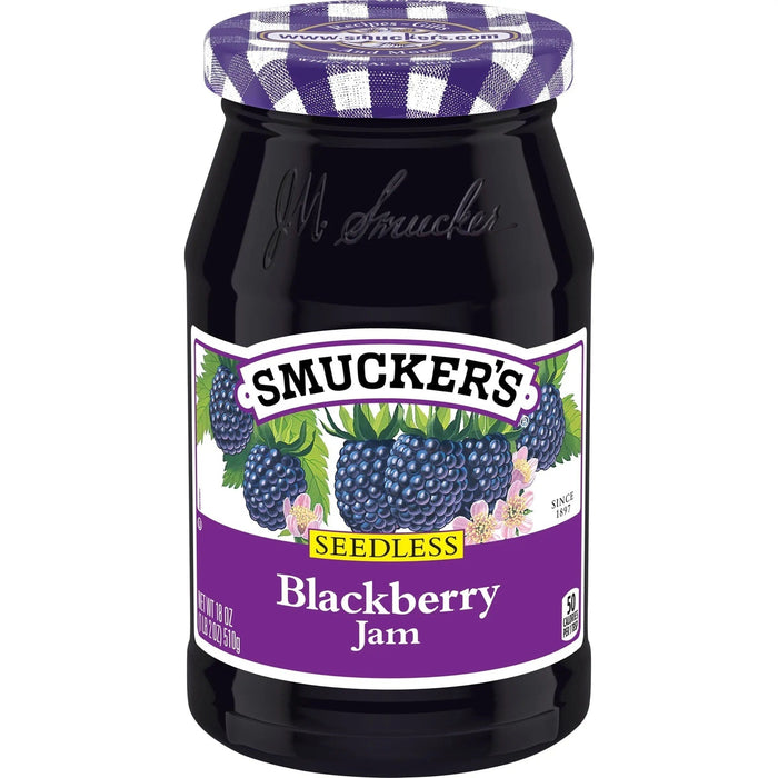 SMUCKER'S SEEDLESS BLACKBERRY JAM 18 0Z