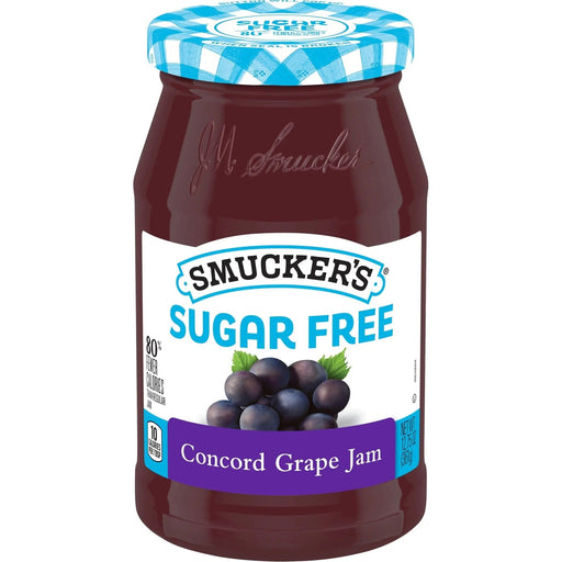 SMUCKER'S SUGAR FREE CONCORD GRAPE JAM 12.75 OZ- Fruit flavored grape jam, perfect for breakfast or snacks.