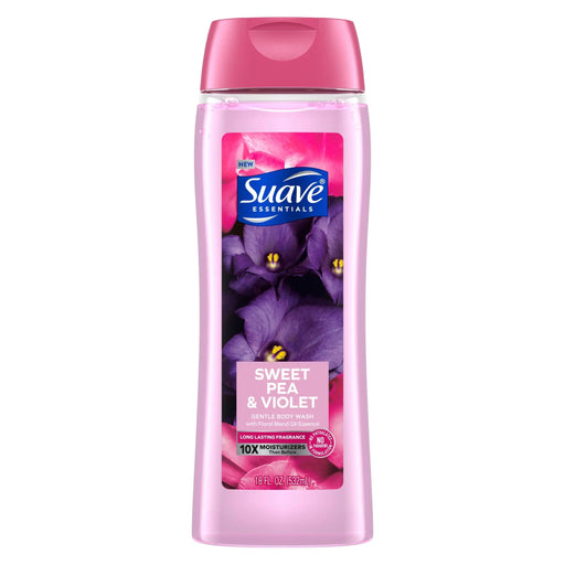 SUAVE SWEET PEA & VIOLET- Sweet floral scented body wash for a refreshing and pleasant clean.