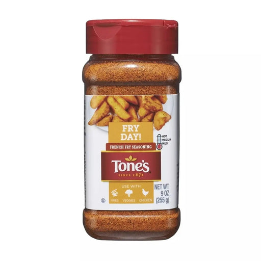 TONE'S FRENCH FRY SEASONING 9 OZ- Perfect seasoning for making delicious French fries with a kick.