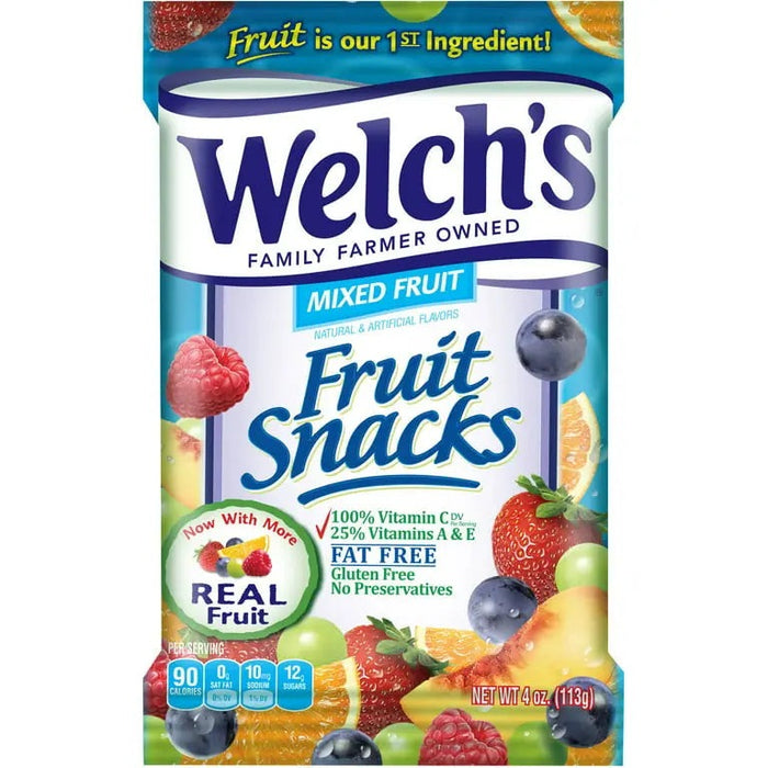 WELCH'S FRUIT SNACK- Nutritious fruit snacks in fun shapes, packed with berry flavors.