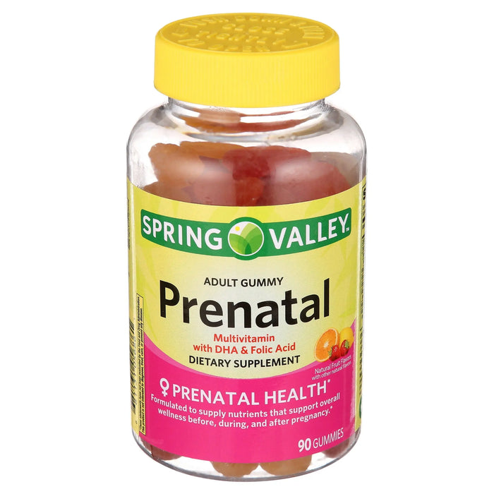 SPRING VALLEY ADULT GUMMY PRENATAL 90 GUMMIES- Gummy prenatal vitamins for maternal health.